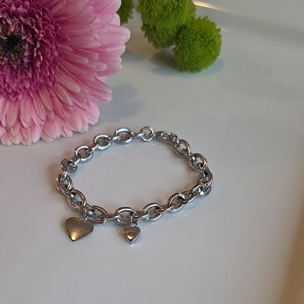 Silver Heart Charm Bracelet